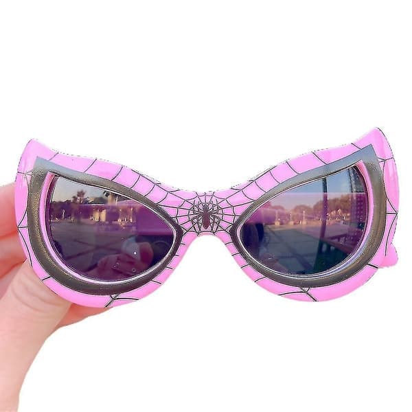 Barn Spiderman Solglasögon Sol UV-skydd För Semester Marvel Spider Man Rosa Grå Linser Pink Grey Lenses