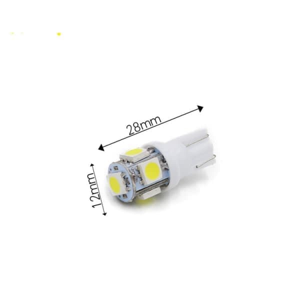 10 stk. gule lamper, T10 w5w LED 5050SMD 12v DC 10 stk.