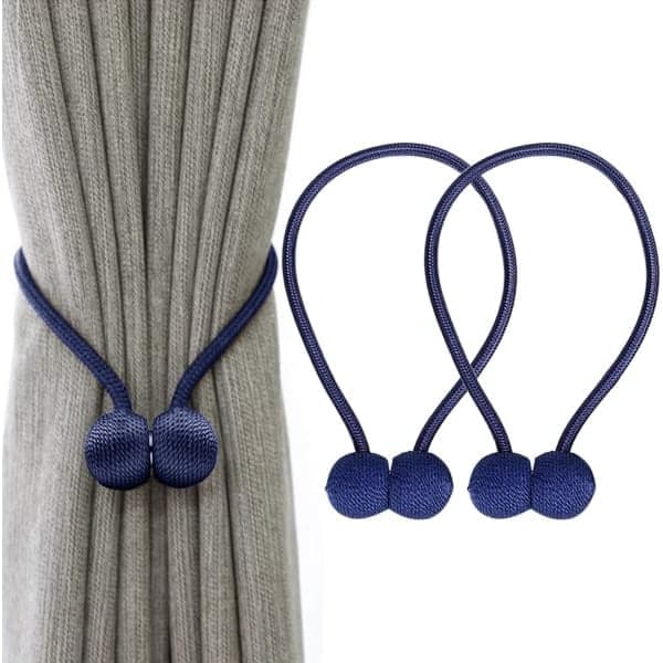 Gardinklemmer med magnetisk stropp (2-pakning) blå blue