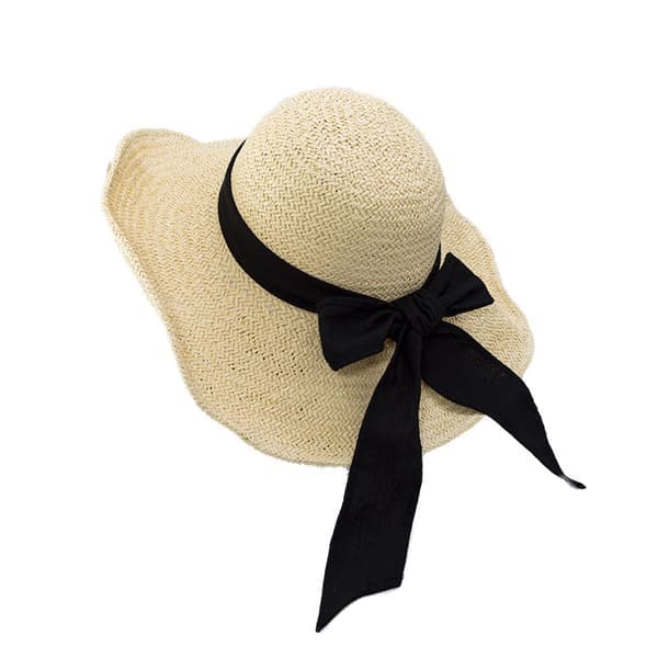 Sammenleggbar strandhatt for kvinner med bred brem