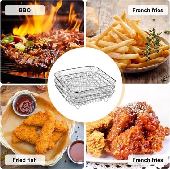 3-lags universelt airfryer-stativsæt - Stabelbare grillriste i rustfrit stål