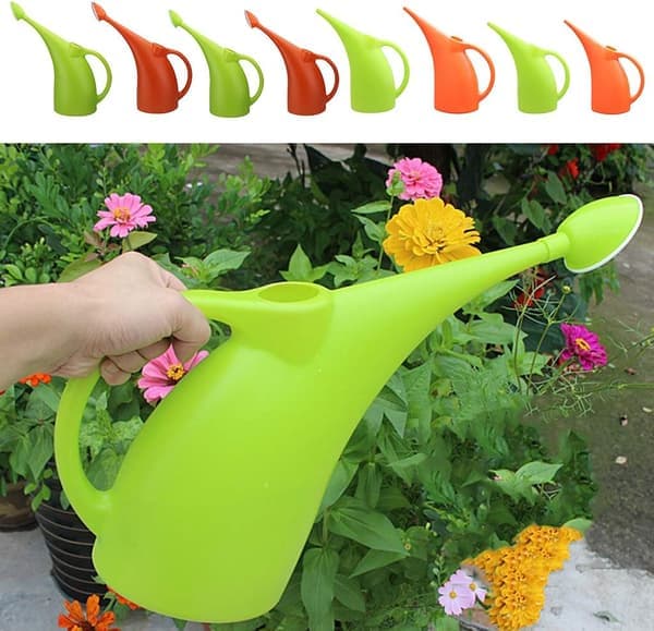 2L Grønn Vannkanne – ABS Lang Sprayhode, Rose Diffuser, for Innendørs/Utendørs Planter og Blomster