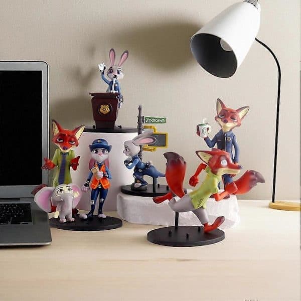 Zootopia Figur Sæt - Disney Sid Pænt Serien, Komplet Sæt med Judy & Nick, Perfekt Gaveæske Samling til Fans Sæt B Set B