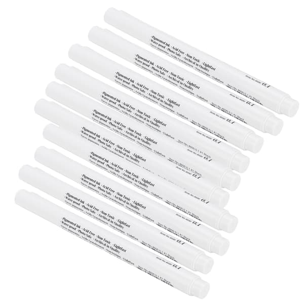 10 stk. Micron Liner Fineliner Penne Sort Blæk til Tegning Skitse Model Legetøj (0,1 mm)