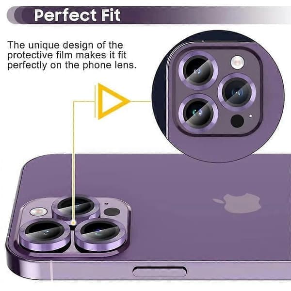 CD-textur metall kameralinsskydd med härdat glas för iPhone 14 Pro/iPhone 14 Pro Max