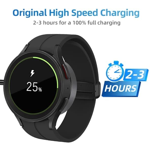 INF USB-C-oplader (sort) til Samsung Galaxy Watch 3/4/5/6/7, Active 1/2