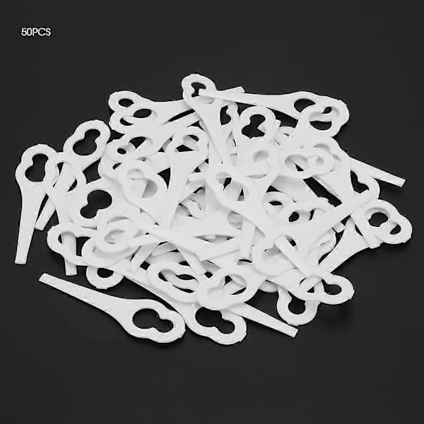 50 stk. gresstrimmer plastblad gressklipperdeler for BOSCH ALM 28 30[YJD] Hvit