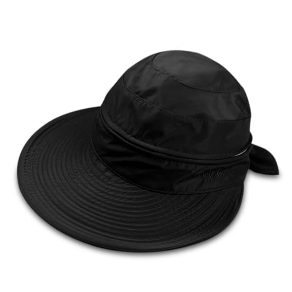 UPF 50+ UV-skydd Konvertibel Strandhatt för Damer, Svart black