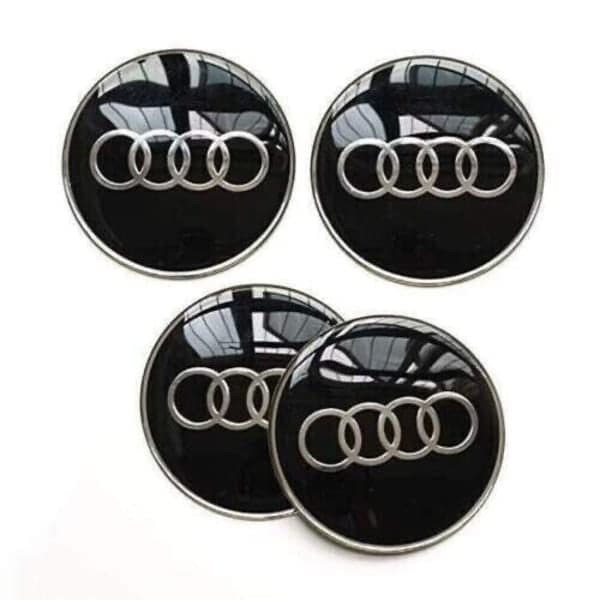 4 kpl - Audi pölykapselit / pyörän navan merkit - auto 69 69 musta