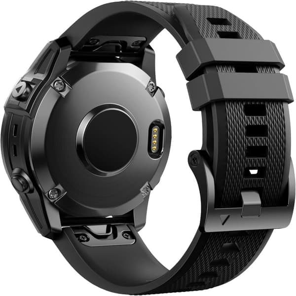 Til Fenix5/6/7/7x/6x/5X Rem 26mm Silikonebånd Sort Black