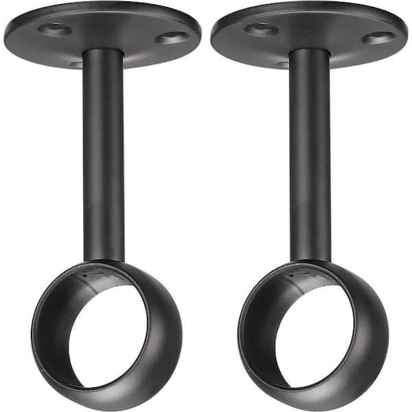 Kaksi kaappitankoa - Ruostumaton teräs - 32mm - Musta