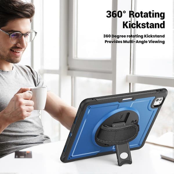 Fodral med stativ, PC TPE surfplattefodral med handrem för iPad Pro 13 (2024) M4