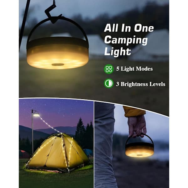 Solcellelyskæder - Udendørs solcellelyskæder med 8 lystilstande, velegnet til camping og dekoration