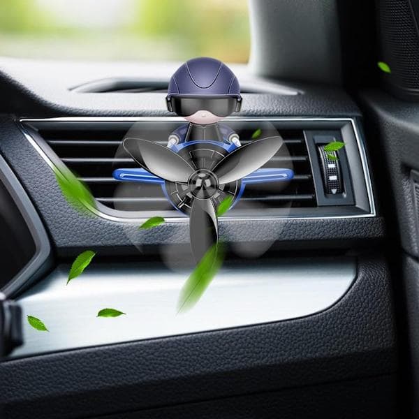 2-pakning svart flypilot bilventilklips luftfrisker med dufttabletter personlig luftventil tilbehør aromaterapi ornament interiør (blå)