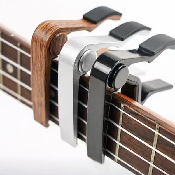 Gitar Capo i Aluminiumslegering for Akustiske Gitarer Sølv Sølv