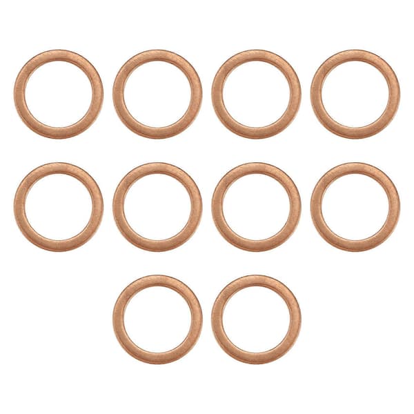 10 st 12 mm x 17 mm x 1,5 mm kopparbricka platt ringpackning