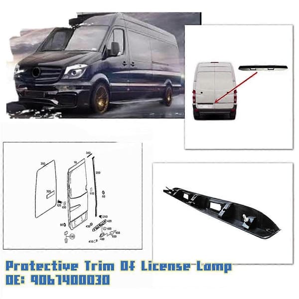 Til SPRINTER W906 Bil BAGNUMMERPLADELYGTE TRIM 9067400030