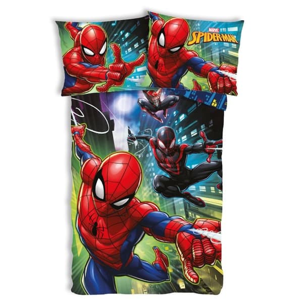 Spiderman Trie Guardians sengesett 140×200 cm, 70×90 cm