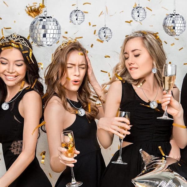 ING Mini Discokula, 24 delar, Spegelkula för barnrum & fest, Silver