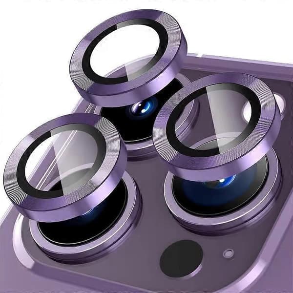 CD-textur metall kameralinsskydd med härdat glas för iPhone 14 Pro/iPhone 14 Pro Max