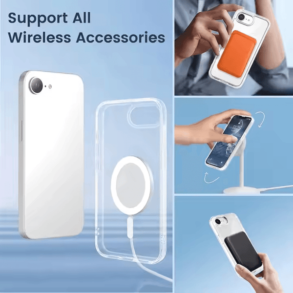 iPhone 17e Deksel Magsafe Støtsikker Beskyttelse - Transparent
