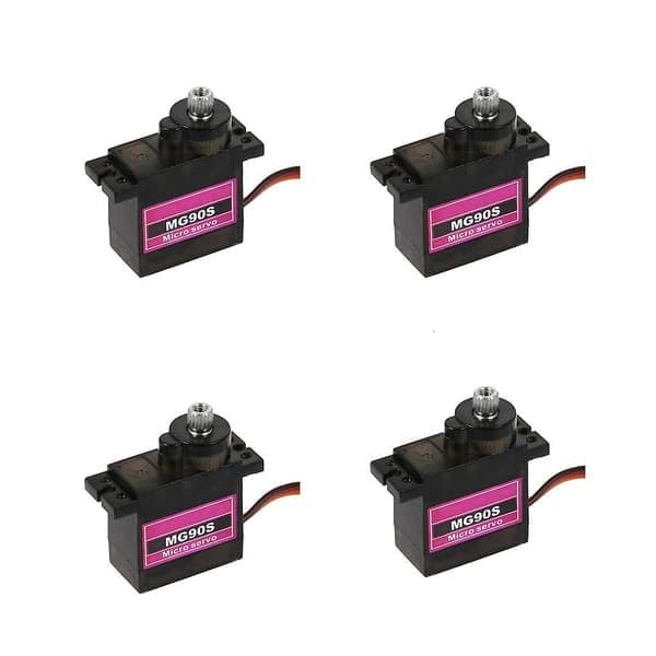 4 stk MG90S Micro Metallgir 9g Servo for RC Fly Helikopter Bil 360