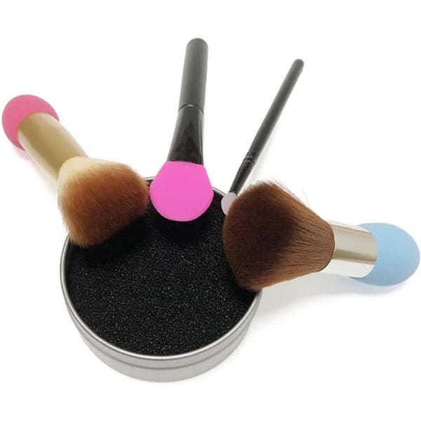Makeupbørste Rensesvamp Makeup Renseboks 4-delt sæt til sikker og effektiv rengøring