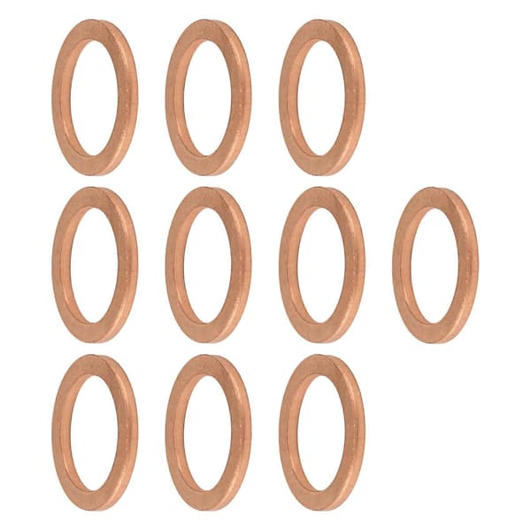 10 st 12 mm x 17 mm x 1,5 mm kopparbricka platt ringpackning