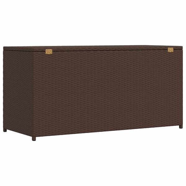 vidaXL Trädgårdsförvaringslåda Poly Rattan Brun Brun