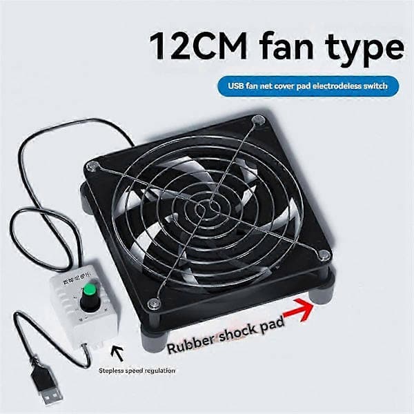 USB 5V Køleventilator Stærk Vindkraft Hurtig Køling 120mm Køleventilator til Router PC Køler TV Boks med