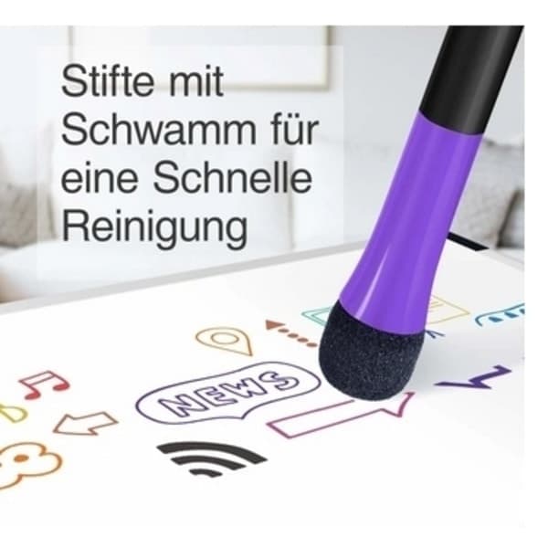 12 sæt magnetiske whiteboardpenne og viskelædere