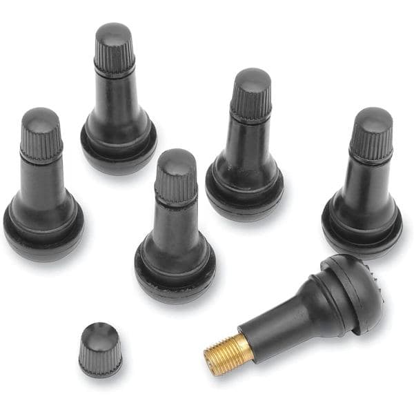 Gummidæk- og hjulventiler TR413, bilventiler, snap-on-ventiler, sort, 6 stk.