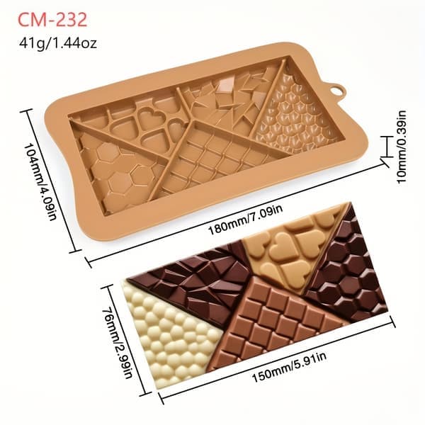 Silikon sjokoladeform geometriske former for kake- og såpelaging julebaking jul halloween