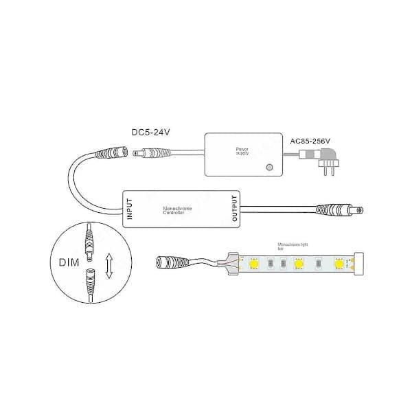 RF Fjernkontroll LED Dimmer DC5V-24V Lysstyrkejustering 14-Knapps Dimbar Tilkoblingsbryter For