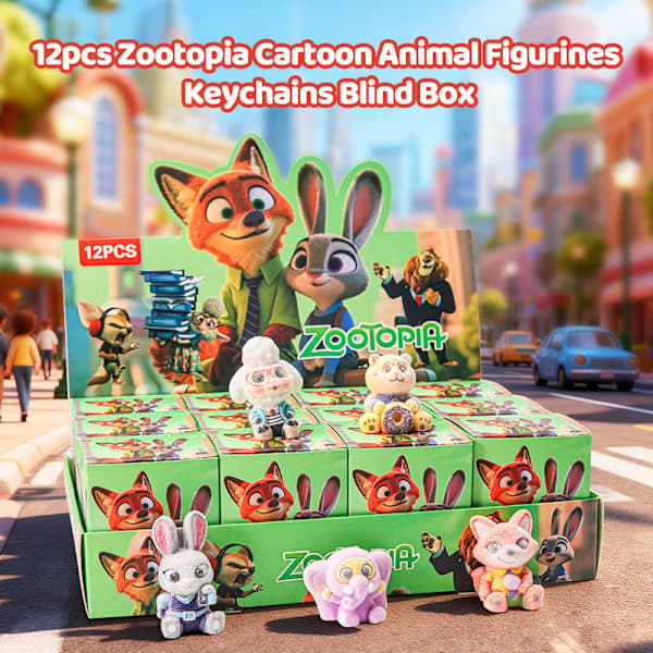 Zootopia Överraskningslåda Nyckelring Docka – Trendig Samlarleksaksfigur för Barn & Tonåringar 12-pack Zootopia blind boxes