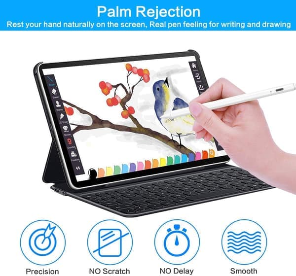 Styluspenna för Apple iPad Pencil - Aktiv penna med handflatavvisning kompatibel med 2018-2020 Apple iPad 9:e 8:e 7:e 6:e generationen iPad Air 4:e 3:e generationen