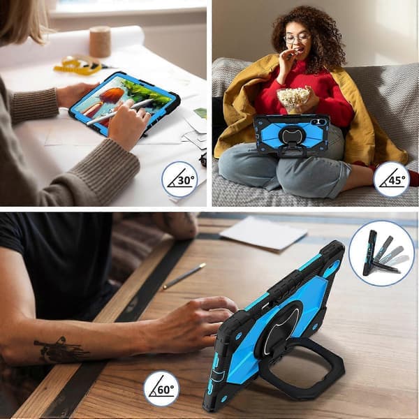 Til Xiaomi Redmi Pad Pro 5G/Pad Pro/Poco Pad 4G Stand Etui Silikone+PC Tablet Beskyttelse - Sort/Blå