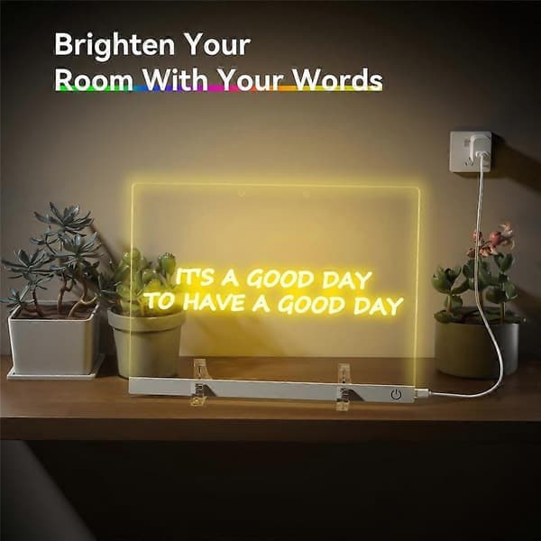 35 x 25 cm Akryl LED Skriveplade Touch Control DIY Tegning Belyst Opslagstavle