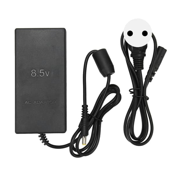 Strømadapter til PS2, Erstatningsstik, AC-adapter, Opladerkabel, Ledning til PS2 Slim 70000 9000 Konsol 100-240V EU-stik