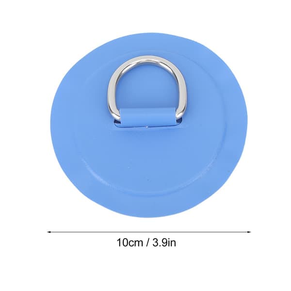 4 stk. D-ring lapper PVC rund form stærk rustfri stål D-ring pude til båd tømmerflåde paddleboard blå