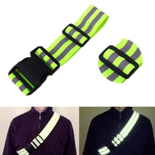 Glat, behageligt, justerbart reflekterende bælte, grønt