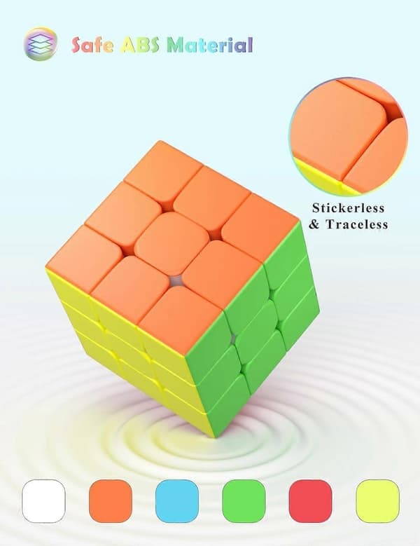 Speed Cube Fast Cube - Hurtig, jævn rotation, solid, holdbar og klæbefri, frostet, bedste puslespil Magic Cube legetøj - Roterer hurtigere end originalen til børn