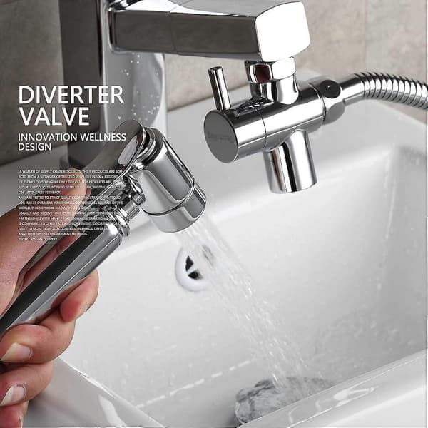 Messing servantkranavleder, 3-veis kranventil, krom