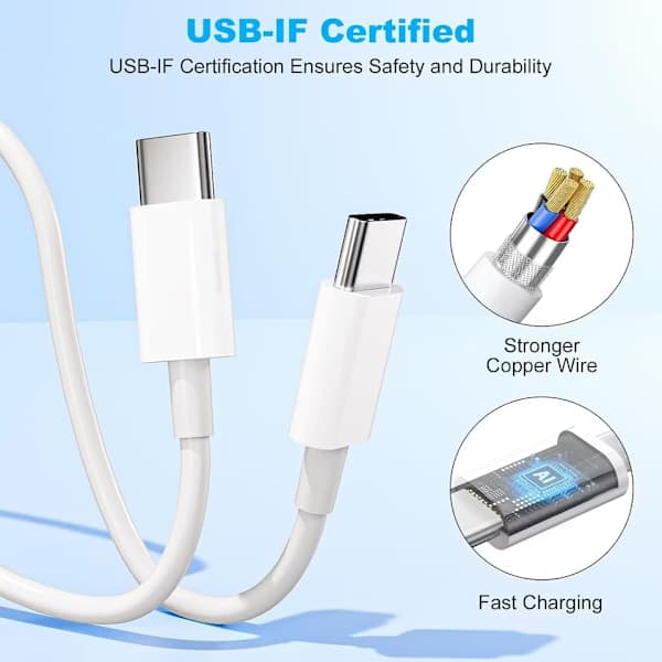 USB-C-kaapeli 1m – Pikalataus iPhone 15/16 & Android -laitteille