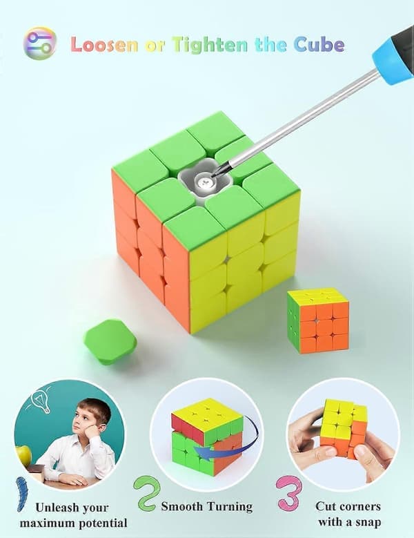 Speed Cube Fast Cube - Hurtig, jævn rotation, solid, holdbar og klæbefri, frostet, bedste puslespil Magic Cube legetøj - Roterer hurtigere end originalen til børn
