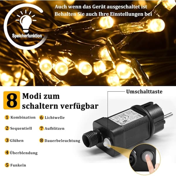 LED Lyskæde 3x3m 320 LED Net Lys 8 Tilstande Gardinlys med Stik til Bryllupsfest