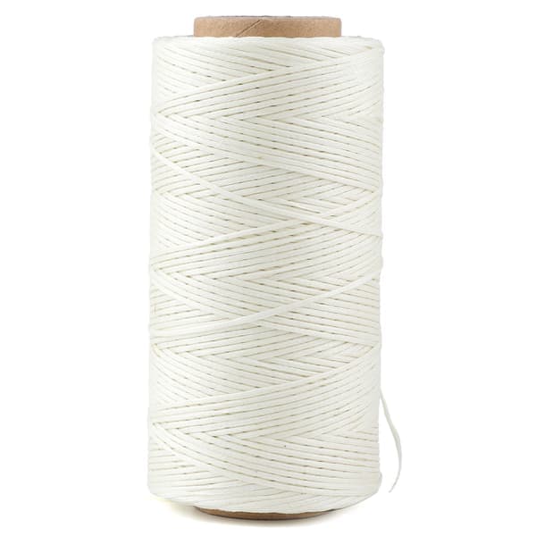 Läderhandsömnad Platt Vaxad Tråd Sytråd för Handsömnadstillbehör (Beige)