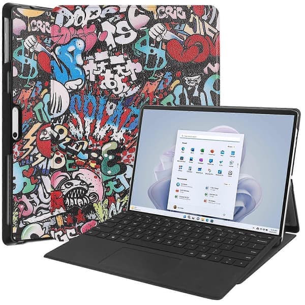 Fodral för Microsoft Surface Pro 10/Pro 11 PU-läder Mönstertryck Stativ Folio Surfplattefodral