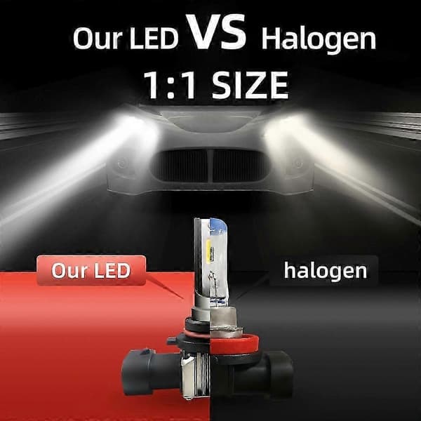2 stk HIR2 LED frontlyspærer 9012 6000K hvit Canbus feilfri for Auris 2012-2018