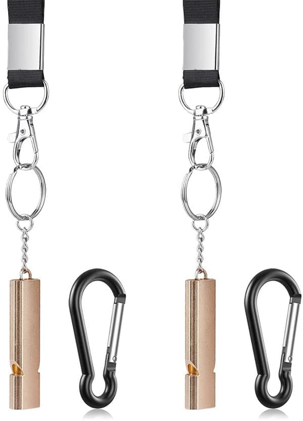2PCS Topp Nödöverlevnadsvisslor Utomhus med Karbinhake